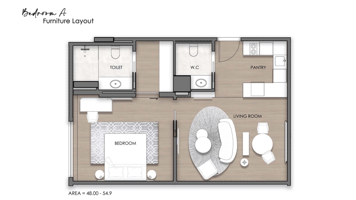 1 Bedroom A Layout